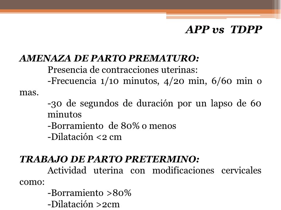 amenaza de parto pretermine